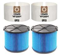 Filtro VF3500 + sacchetti filtro VF3501 di ricambio per aspirapolvere Ridgid Portable Vac da 3-4,5 galloni. Filtro fine a 3 strati per Ridgid WD3050, WD4070, WD4080, WD4522, 4000RV, 4500RV (confezione