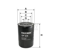 FILTRON Filtro Olio OP 636 Adatto Per Mitsubishi Pajero IV 3.2 DI-D 4WD