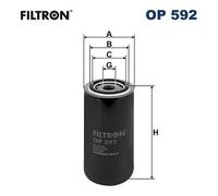 FILTRON OP 592 Filtro olio per ASKAM,ASTON MARTIN,DAF,DEUTZ-FAHR,FENDT,FIAT,GÜLE