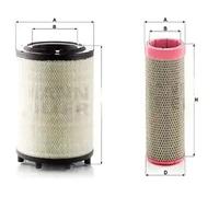 Filtroo aria + Filtroo aria secondario MANN-FILTER per SCANIA P,G,R,T -