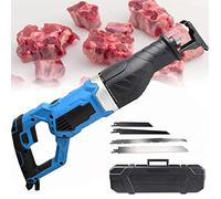 FILTWO Sega Ossa Elettrica da Macellaio Portatile Multifunzione Segaossa Macellaio con 4 Lame da Sega Sega a Gattuccio Batteria per Tagliare Le Ossa Bacon Bistecca