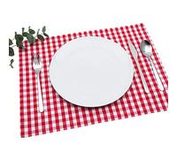 FILU Cotton Placemat (Set of 4, Red/White) 100% Cotton