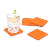 Filu Filzdesign - Set di 8 sottobicchieri quadrati in feltro, ideali come sottobicchieri per la tavola, disponibili in diversi colori a scelta, quadrato. Orange