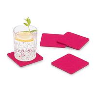 Filu Filzdesign - Set di 8 sottobicchieri quadrati in feltro, ideali come sottobicchieri per la tavola, disponibili in diversi colori a scelta, quadrato. Pink