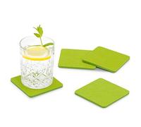 Filu Filzdesign - Set di 8 sottobicchieri quadrati in feltro, ideali come sottobicchieri per la tavola, disponibili in diversi colori a scelta, quadrato. verde chiaro