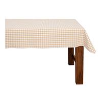 FILU - Tovaglia, 100% cotone, A quadretti beige/bianco., 140 x 180 cm