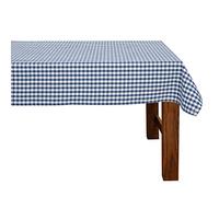 FILU - Tovaglia, 100% cotone, Blu scuro/bianco a quadri., 130 x 220 cm