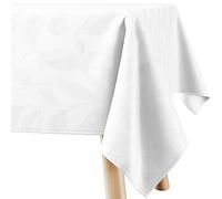 Filumi Tovaglia 140x320 cm bianco, lavabile, per interni ed esterni, motivo geometrico Amalu
