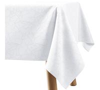 Filumi Tovaglia 140x320 cm bianco, lavabile, per interni ed esterni, motivo geometrico Manil