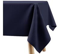 Filumi Tovaglia 140x320 cm blu scuro, lavabile, per interni ed esterni, motivo geometrico Verte