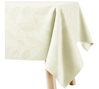 Filumi Tovaglia 140x320 cm crema, lavabile, per interni ed esterni, motivo geometrico Amalu