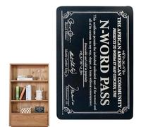 Filvczt Cartello N Word Pass, decorazione in legno con certificato, decorazione da tavolo con design inciso, legno di alta qualità e dimensioni compatte, 14 x 8 x 2 cm, per mensole da tavolo per la