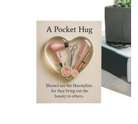 Filvczt Piccola Tasca Abbraccio Natale,2D A Cuore Per Parrucchiere Arredo Casa - Carta Tascabile Ispirazionale Di Apprezzamento,Per Donne Festa Stilista Capelli Laurea Compleanno Natale Viaggio