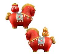 Filvczt Statuine Di Per La Decorazione Della Casa | 2026 Resina Cinese Decorazione Da Tavolo,2 Pezzi Anno Del Cavallo Statuina Artistica - Per Camera Da Posto Di Lavoro Libreria Mobile Caminetto