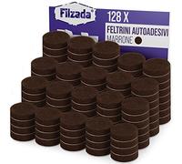 Filzada® 128x Feltrini autoadesivi - Ø 20 mm (rotondo) - Marrone - Feltro professionale per mobili scivola con potere adesivo ideale