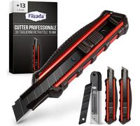 Filzada® 3x Taglierino Professionale Cutter com 13 lame Carbon per Trincetto - Cutter Professionale - Taglierini ULTRA NITIDO