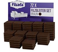 Filzada® 72x Feltrini autoadesivi - 25 x 25 mm quadrato - Marrone - Feltro per mobili professionali scivola con potere adesivo ideale