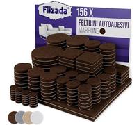 Filzada® Feltrini autoadesivi set 156 pezzi (quadrato e tondo) - Marrone - Feltro per mobili professionali scivola con potere adesivo ideale