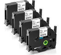 Fimax TZe-231 12mm 0.47 Nastro per Etichette Compatibile con Nastro Etichettatrice Brother P-touch Tze Tz231 laminated white Tape Cassetta 12mm per PT-H107 H105 H200 E110 H100R D210 1000 1010 1280