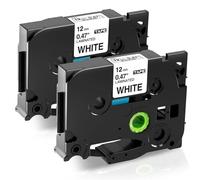 Fimax TZe-231 12mm Nastro per Etichette Compatibile con Brother P-touch Tze Tz231 laminated white Tape Cassetta 12mm per PT-H107 H105 H200 E110 H100R D210 1000 1010 1280 H110,2Pz Nastro Etichettatrice