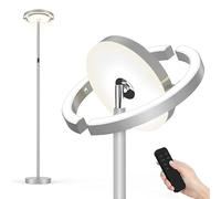 FIMEI Lampade da Terra, Piantana Saturno, Lampade salotto 3 Temperature di Colore e Oscuramento Continuo, Piantana con Telecomando e Controllo Tattile, Lampada da Moderna (PY-F1202, Grigio)