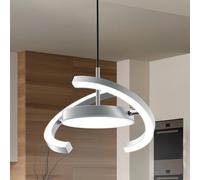 FIMEI Moderna Lampada a Sospensione a LED, Dimmerabile con Lampada a Sospensione Telecomando 3000-6000K Regolabile in Altezza Modello dell'Anello di Saturno per Sala da Pranzo (Grigio argento)