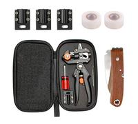 Fimghsoo Forbici da Innesto Kit Grafting Tool Forbici Professionali per Innesto e Potatura con Lame di Ricambio (V-Cut/Ω-Cut/U-Cut) per Alberi da Frutto/Pianta/Ramo (Nero)