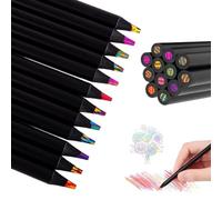 FIMJEP 12 Matite Arcobaleno 7 in 1, Legno, 17,5 cm - Matite Colorate Multicolore per Disegnare e Colorare - Ideali per Giovani Artisti e Principianti