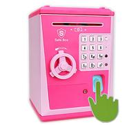 Fimleiy - Cassettaforte per bambini, protegge i segreti con un codice, inserimento automatico delle banconote, salvadanaio con conferma tramite impronta digitale, divertente regalo per bambini dai 6