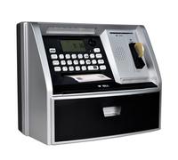 Fimleiy Salvadanaio per bambini con riconoscimento della moneta europea, display LCD e tracciamento degli obiettivi, nero/argento