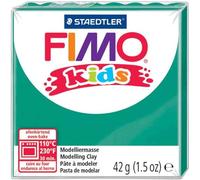 STAEDTLER FIMO KIDS, pasta modellabile termoindurente, per bambini, panetto da 42 grammi di colore verde, 8030-5