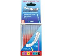 Pikdent Scovolini Interdentali - Anima In Acciaio Rivestito E Setole In Tynex - Misura 4 Cilindrico - Scovolini, Rosso, 0,7 mm, 10 Unità