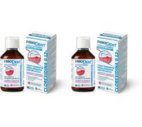 Fimodent Collutorio alla Clorexidina 0.12% con SPDD (Sistema Protezione Discromie Dentali) e gradevole gusto menta. Trattamento antiplacca e antibatterico prolungato (Confezione da 2)