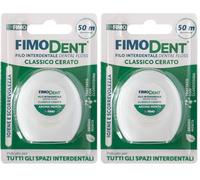 Fimodent Filo Interdentale 50 m - Classico Cerato, Ideale per Tutti gli Spazi fra i Denti (Confezione da 2)