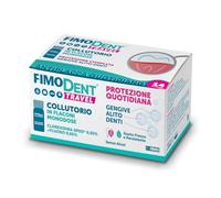 Fimodent Travel Collutorio Antiplacca Quotidiano - Protezione Quotidiana di Alito, Gengive e Denti - Gusto Menta Briosa - con SPDD® - 14 monodose da 10mL Perfetto per i Viaggi
