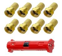 FIMWOLZ 1 Pcs Spelafili per cavo coassiale Sat Strumento di spelatura facile per tutti i tipi di cavo SAT e diametro 8 Pcs Connettore F 7mm avvitabile