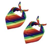 FIMWOLZ 2 pezzi Pride, bandana arcobaleno, accessorio da donna, accessorio per capelli arcobaleno, fascia per capelli, fazzoletto, per gay dance Clothes, accessori per abbigliamento per amici