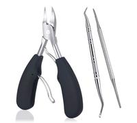 FIMWOLZ 3 Pcs Set Tagliaunghie Professionale per Unghie Spesse o Incarnite Tronchesino per Unghie Piedi in Acciaio Inox con Attrezzi per Pedicure