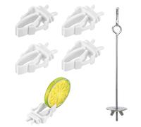 FIMWOLZ 4 Pcs Mangiatoia in Acciaio Inox per Frutta e Verdura per Uccelli e 1 Forchetta da Frutta in Acciaio Inox 304 17.5CM Clip per Gabbia Accessori e Giocattoli