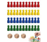 FIMWOLZ 48 Pedine Dama Tonde e 3 Dadi, Ricambi Giochi da Tavolo Universali per Ludo, Backgammon e Gioco dell'Oca, Plastica Resistente per Sostituire Pezzi Persi