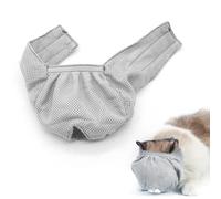 FIMWOLZ Museruola per Gatti con Mesh Traspirante, Previene Morsi e Leccate per la Cura del Gatto (Taglia L) (Grigio Chiaro)