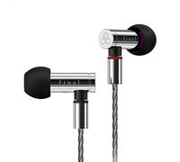 final Auricolari isolanti E5000, driver dinamico da 6,4 mm, ad alta risoluzione, alloggiamento in acciaio inossidabile, cavo MMCX rivestito in argento staccabile, gommini Swing-Fit in acciaio