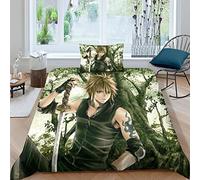 Final Fantasy Set Copripiumino 3D Con Federa,Microfibra Per Adulti Giovani 2 Pezzi Anime Cerniera Biancheria Da Letto Stampati Per Ragazzi E Ragazz Single(135x200cm)