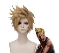 Final Fantasy Vii 7 Cloud Strife Golden Blonde Parrucche Cosplay Parrucca Per Capelli In Fibra Ad Alta Temperatura + Protezione Per Parrucca Hc-Kl