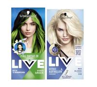 FINAL FANTASY™ XIV Online x LIVE Ultra Brights, colore semi-permanente per capelli 024 Vivid Green (80 ml) & Schwarzkopf Live Schiarente Max Blonde 00B (142,5 ml), Blonde, anti-giallo