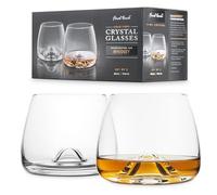Final Touch 100% lead-free Crystal whisky, bicchieri da whisky, bicchieri da whisky, realizzati con duraSHIELD Titanium rinforzato per una maggiore durata, altezza 9 cm, 300 ml, confezione da 2 pezzi