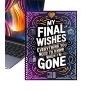 Final Wishes Planner, 28 x 21 cm Peace Of Mind Notebook - Comprehensive Last Wishes Planning Organizer - For Women Men Seniors Pazienti Elderly Parents Caregivers Memoir Writers Home Office