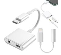 FinalCool 1 Pack Adattatore USB C a Jack Auricolare Cavo(2 in 1) Auricolare 3.5mm, ricarica rapida PD da 60 W, 1 Pack Adattatore Cuffie iPhone - Lightning to Jack 3.5mm per iPhone 14 13 12 11