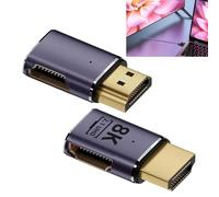 FinalCool 2 adattatori HDMI, angolo di 90 gradi, 8 K HDR, connettore HDMI 2.1, 48 Gbps con indicatore LED, estensore 8 K @ 60 Hz, 4 K @ 120 Hz femmina a maschio, per HDTV, proiettore