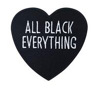 Finally Home All Black Everything - Toppe termoadesive a forma di cuore, motivo termoadesivo